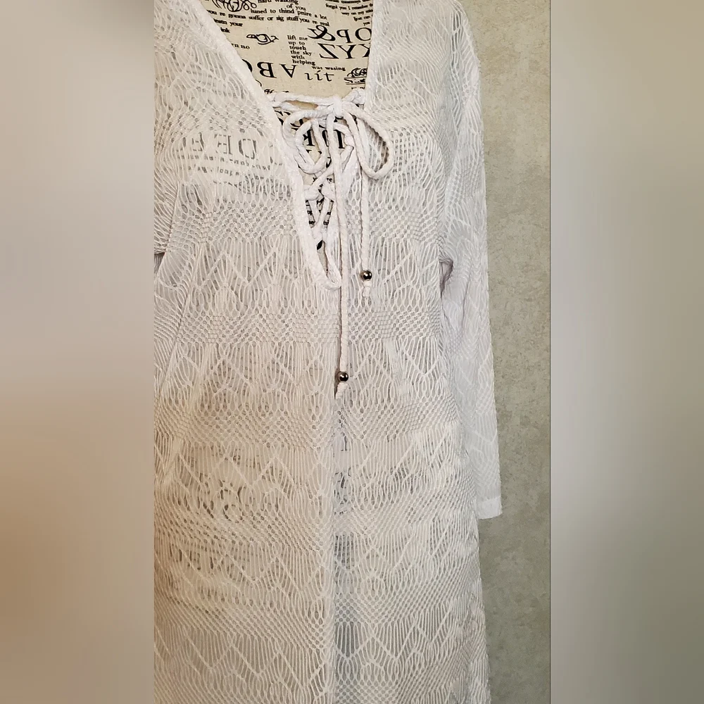 Apt.9 White Swim Cover Up Size:L